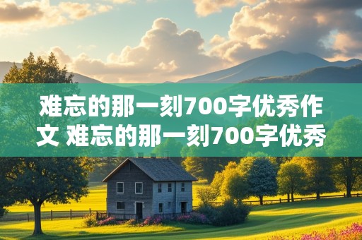 难忘的那一刻700字优秀作文 难忘的那一刻700字优秀作文初一