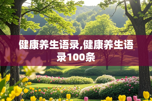 健康养生语录,健康养生语录100条