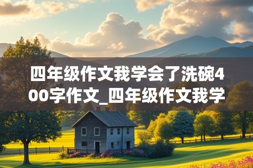 四年级作文我学会了洗碗400字作文_四年级作文我学会了洗碗400字作文怎么写