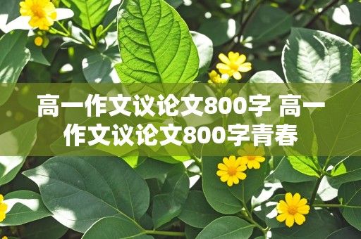 高一作文议论文800字 高一作文议论文800字青春