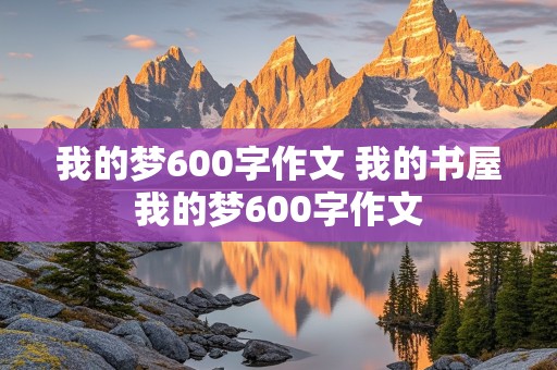 我的梦600字作文 我的书屋我的梦600字作文