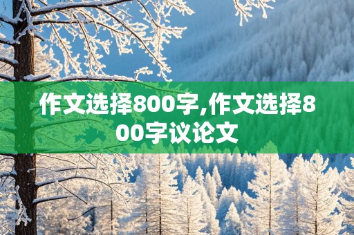 作文选择800字,作文选择800字议论文