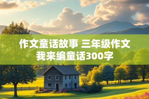 作文童话故事 三年级作文我来编童话300字