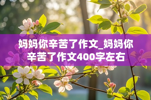 妈妈你辛苦了作文_妈妈你辛苦了作文400字左右