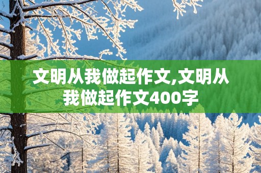 文明从我做起作文,文明从我做起作文400字