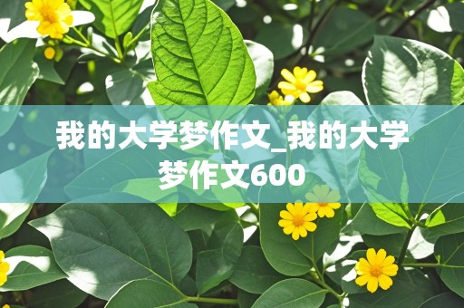 我的大学梦作文_我的大学梦作文600