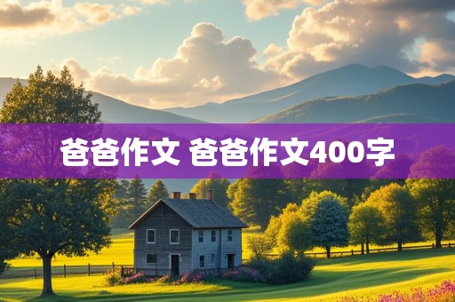 爸爸作文 爸爸作文400字