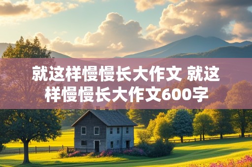 就这样慢慢长大作文 就这样慢慢长大作文600字