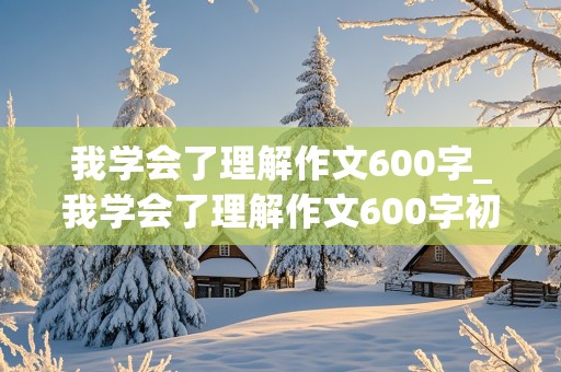 我学会了理解作文600字_我学会了理解作文600字初中