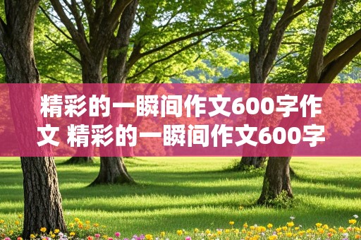 精彩的一瞬间作文600字作文 精彩的一瞬间作文600字作文运动会