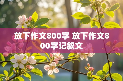 放下作文800字 放下作文800字记叙文