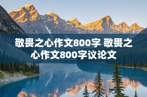 敬畏之心作文800字 敬畏之心作文800字议论文