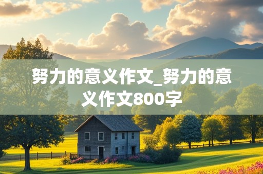 努力的意义作文_努力的意义作文800字