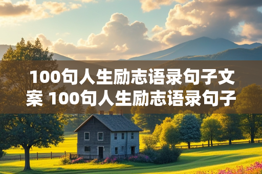 100句人生励志语录句子文案 100句人生励志语录句子文案短句