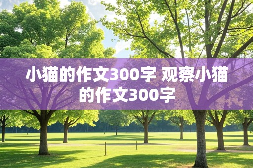 小猫的作文300字 观察小猫的作文300字