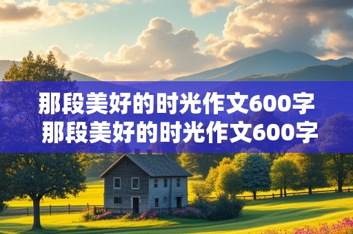 那段美好的时光作文600字 那段美好的时光作文600字初中