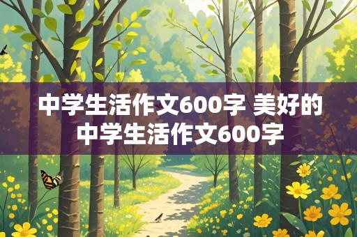 中学生活作文600字 美好的中学生活作文600字