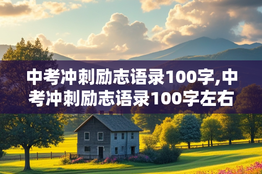 中考冲刺励志语录100字,中考冲刺励志语录100字左右