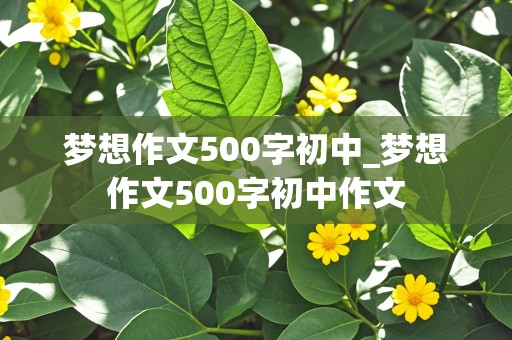 梦想作文500字初中_梦想作文500字初中作文