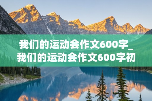 我们的运动会作文600字_我们的运动会作文600字初中