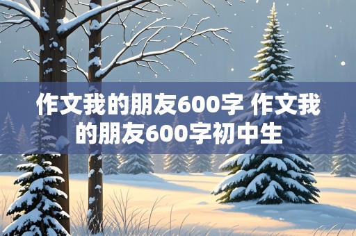 作文我的朋友600字 作文我的朋友600字初中生