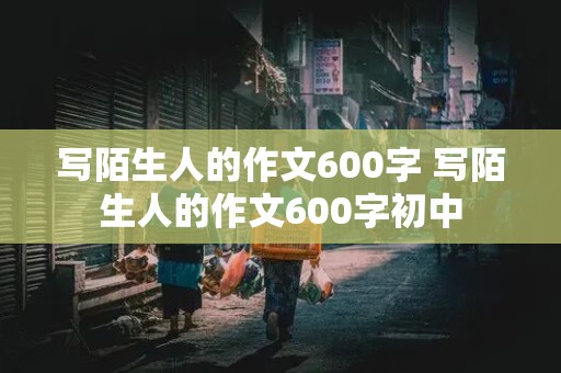 写陌生人的作文600字 写陌生人的作文600字初中