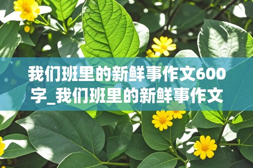 我们班里的新鲜事作文600字_我们班里的新鲜事作文600字作文