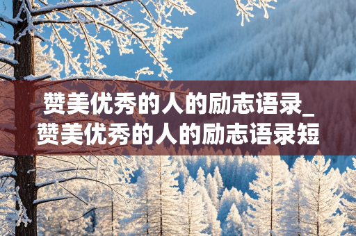 赞美优秀的人的励志语录_赞美优秀的人的励志语录短句