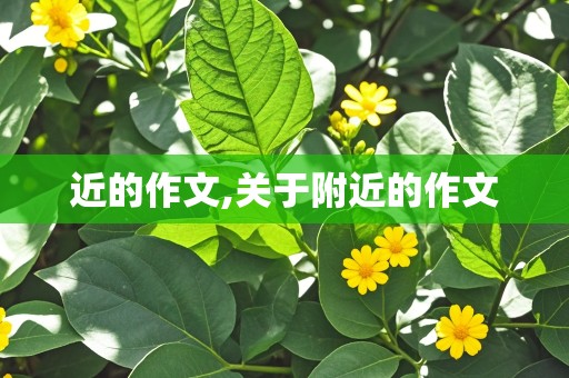 近的作文,关于附近的作文