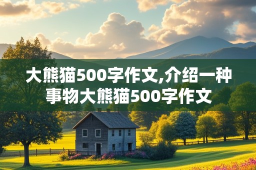 大熊猫500字作文,介绍一种事物大熊猫500字作文