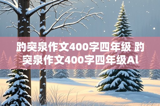 趵突泉作文400字四年级 趵突泉作文400字四年级Al