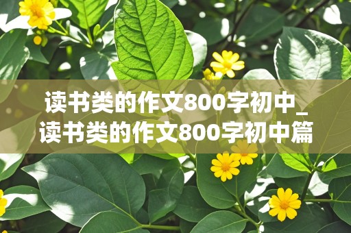 读书类的作文800字初中_读书类的作文800字初中篇