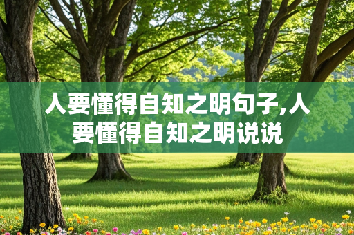 人要懂得自知之明句子,人要懂得自知之明说说