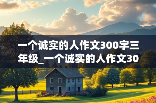 一个诚实的人作文300字三年级_一个诚实的人作文300字三年级写自己