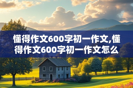 懂得作文600字初一作文,懂得作文600字初一作文怎么写