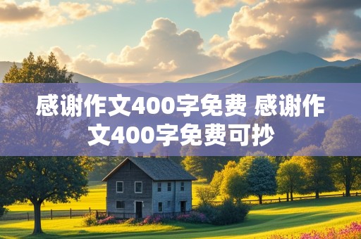 感谢作文400字免费 感谢作文400字免费可抄