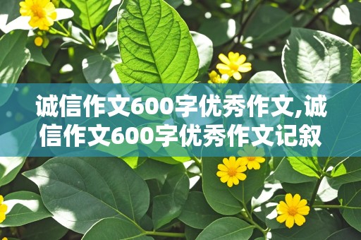 诚信作文600字优秀作文,诚信作文600字优秀作文记叙文