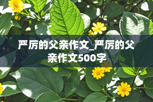 严厉的父亲作文_严厉的父亲作文500字