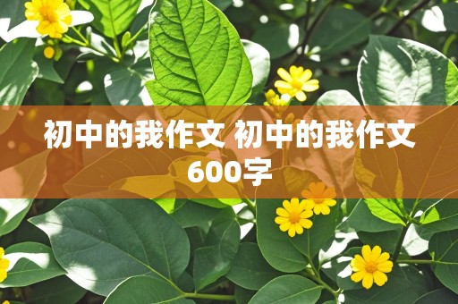 初中的我作文 初中的我作文600字