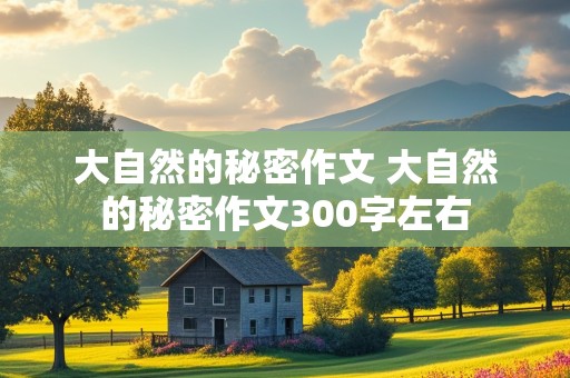 大自然的秘密作文 大自然的秘密作文300字左右