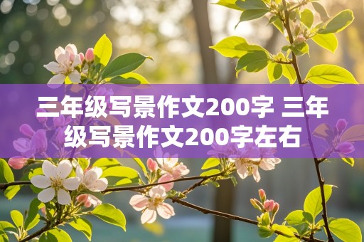 三年级写景作文200字 三年级写景作文200字左右