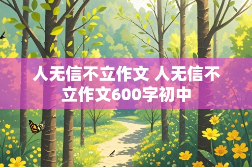 人无信不立作文 人无信不立作文600字初中