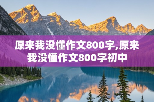 原来我没懂作文800字,原来我没懂作文800字初中