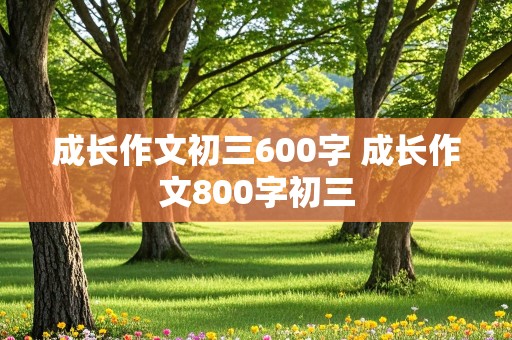 成长作文初三600字 成长作文800字初三