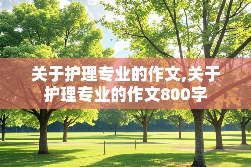 关于护理专业的作文,关于护理专业的作文800字