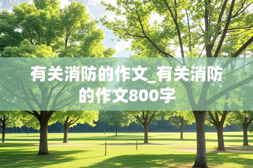 有关消防的作文_有关消防的作文800字