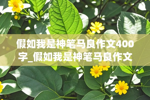 假如我是神笔马良作文400字_假如我是神笔马良作文400字_想象作文