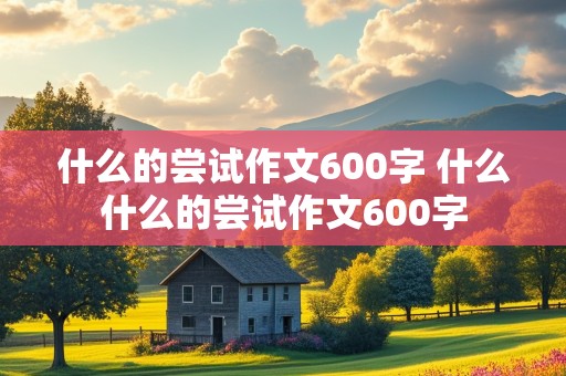 什么的尝试作文600字 什么什么的尝试作文600字