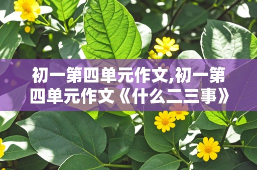 初一第四单元作文,初一第四单元作文《什么二三事》