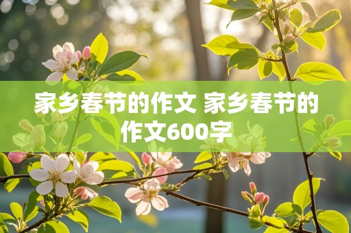 家乡春节的作文 家乡春节的作文600字